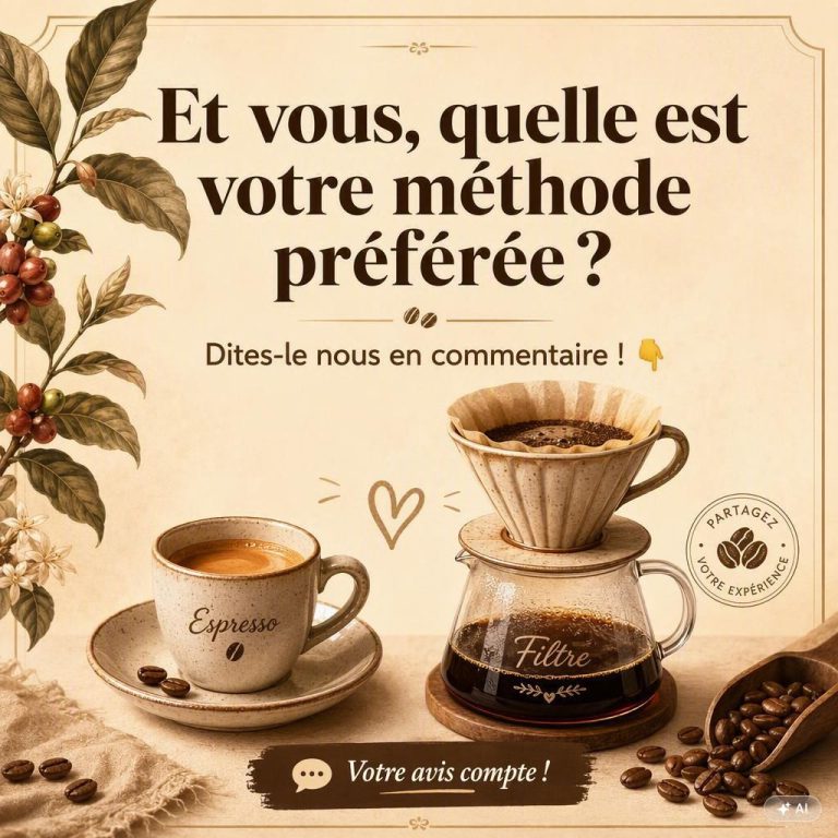 Comparatif espresso et café filtre avec appel à l'action pour commente